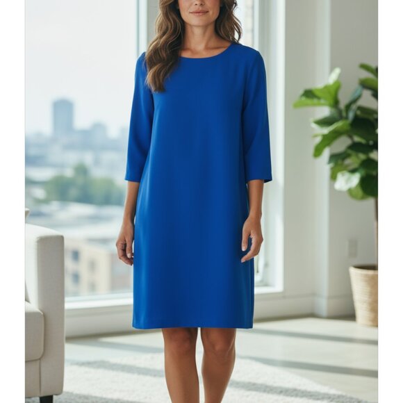 Sandro Blue Cut-Out Back Shift Dress Size 1/S - Picture 1 of 7